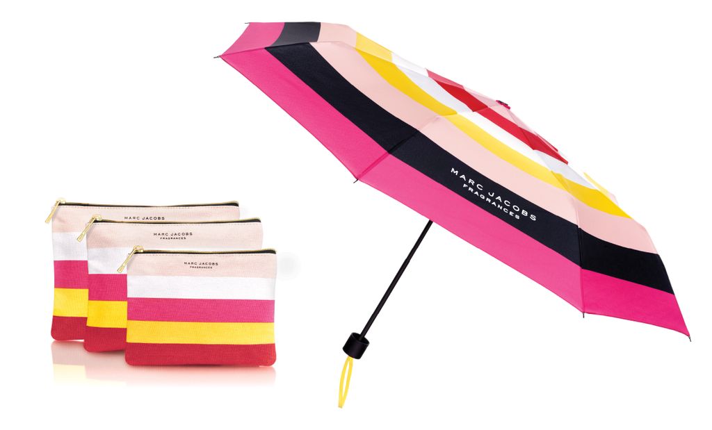 DAISY, DAISY EAU SO FRESH, DOT, HONEY | design of Spring corporate GWPs trio - set of printed canvas pouches and umbrella