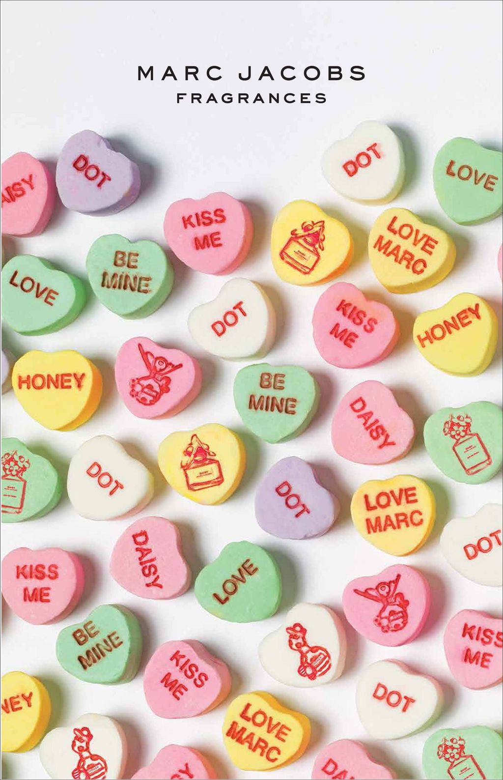 DAISY, DAISY EAU SO FRESH, DOT, HONEY | design and art direction of Valentine's corporate retail visual for US market