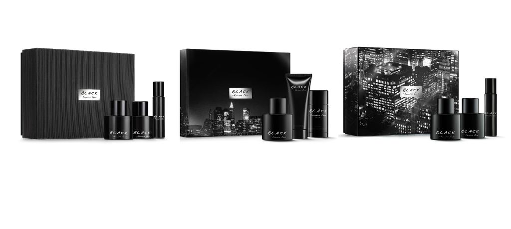 BLACK | design of seasonal gift set boxes - blind debossed corrugated cardboard, mylar paper wrap lid with duotone image print