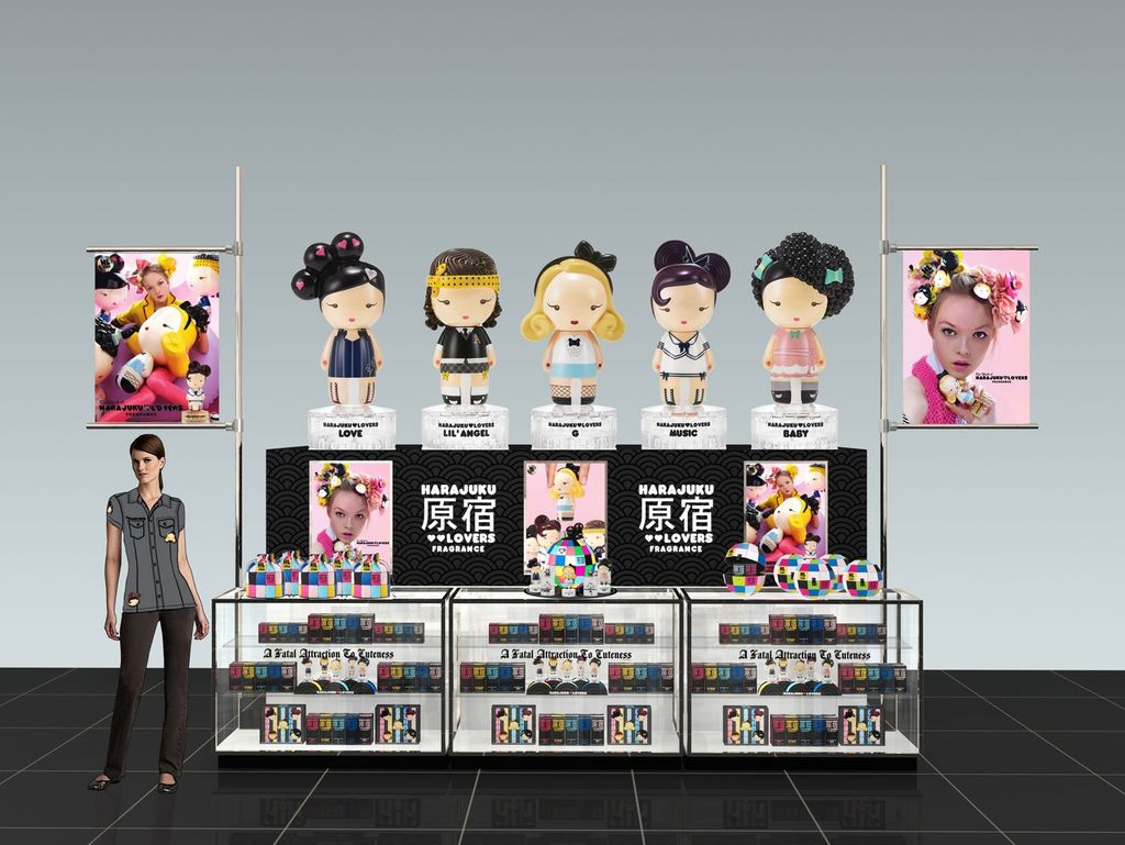 HARAJUKU LOVERS | design and art direction of retail merchandising for fragrance launch for global markets
